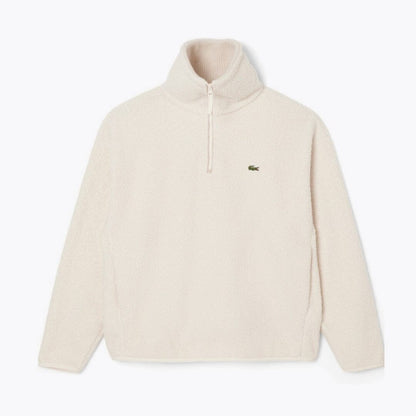 Lacoste High Zipped Neck Polar Fleece Sweatshirt LS White S