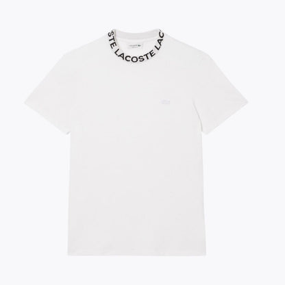 Lacoste Jacquard Branded Piqué T-shirt LS White S
