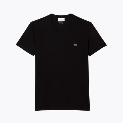 Lacoste Lightweight Cotton Pima V Neck T-shirt LS Black S