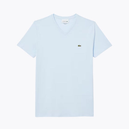 Lacoste Lightweight Cotton Pima V Neck T-shirt LS Light Blue S