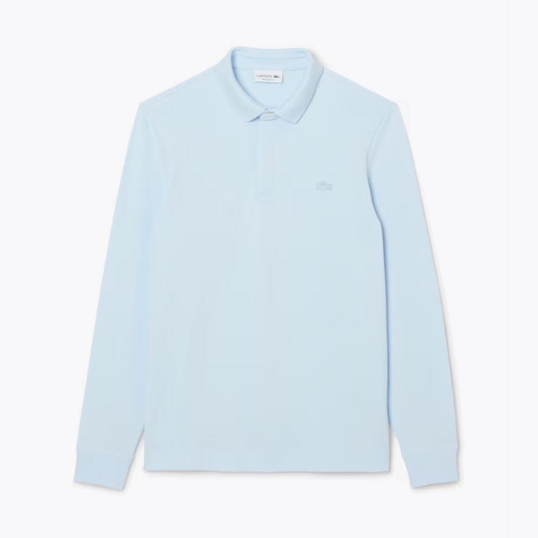 Lacoste Regular Fit Paris Stretch Piqué Polo Shirt LS Blue S