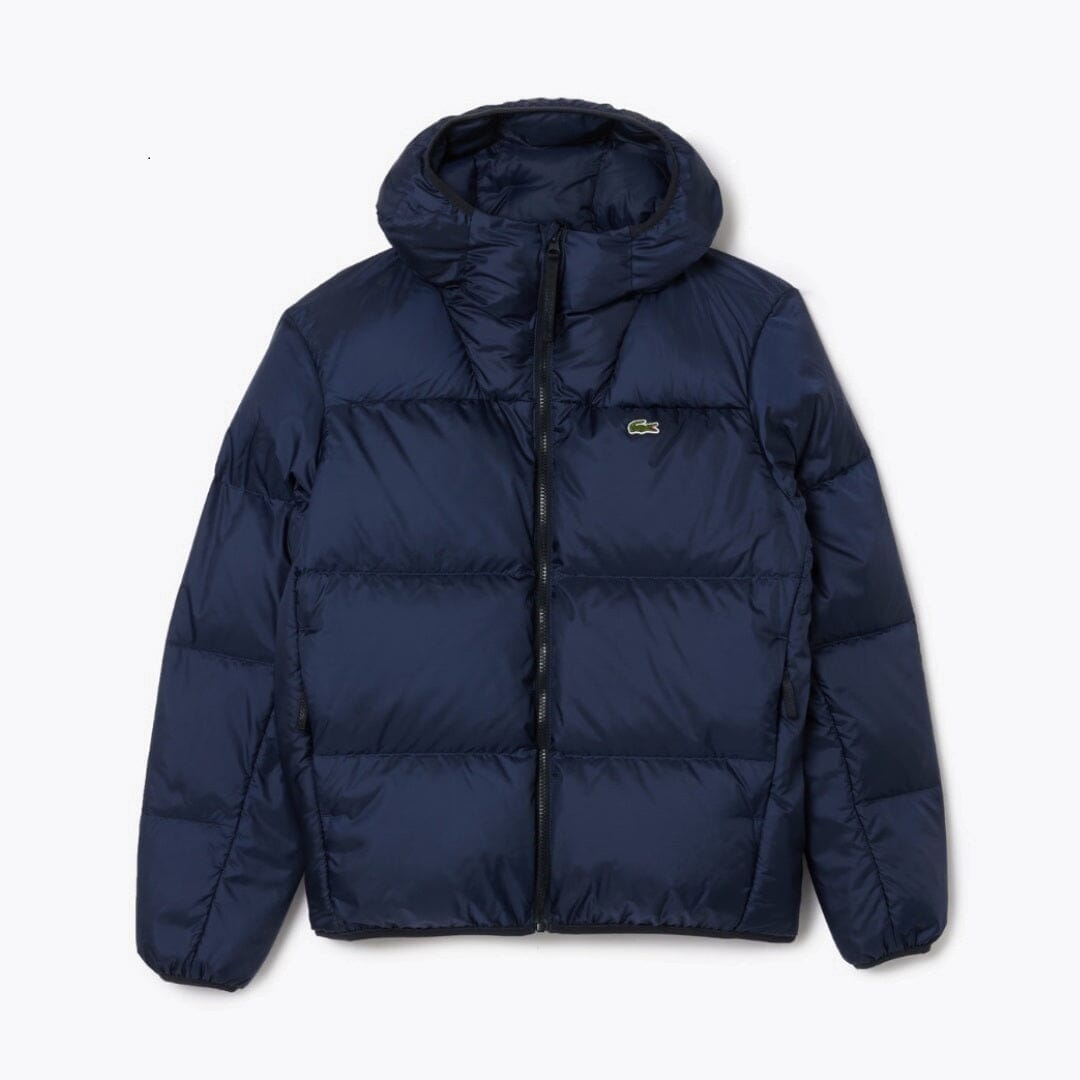 Lacoste Short Water-Repellent Hooded Puffed Jacket LS Blue S
