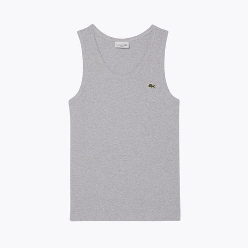 Lacoste Slim Fit Ribbed Cotton Tank Top LS Light Grey S