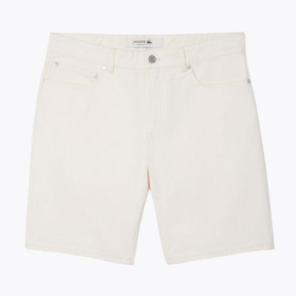 Lacoste Straight Fit Denim Bermuda Shorts LS White S