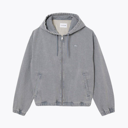 Lacoste Washed Effect Denim Hooded Jacket LS Blue S