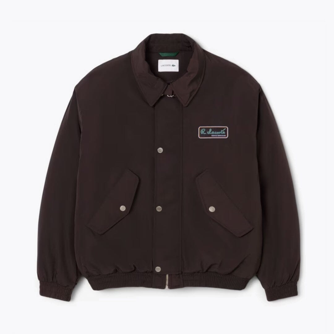 Lacoste Water-Repellent Aviator Badge Jacket LS Brown S