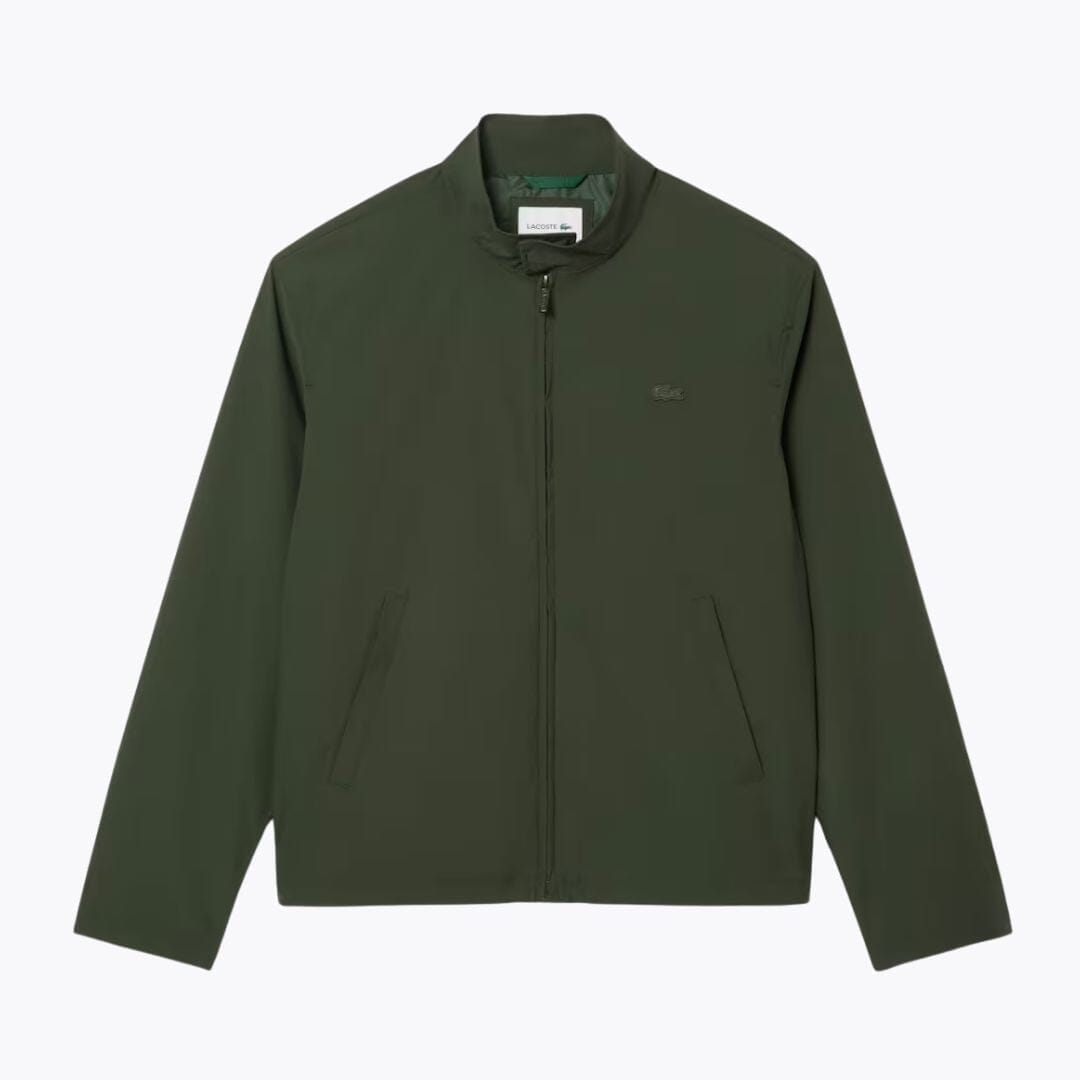 Lacoste Water-Repellent Harrington Windbreaker Jacket LS Bottle Green S