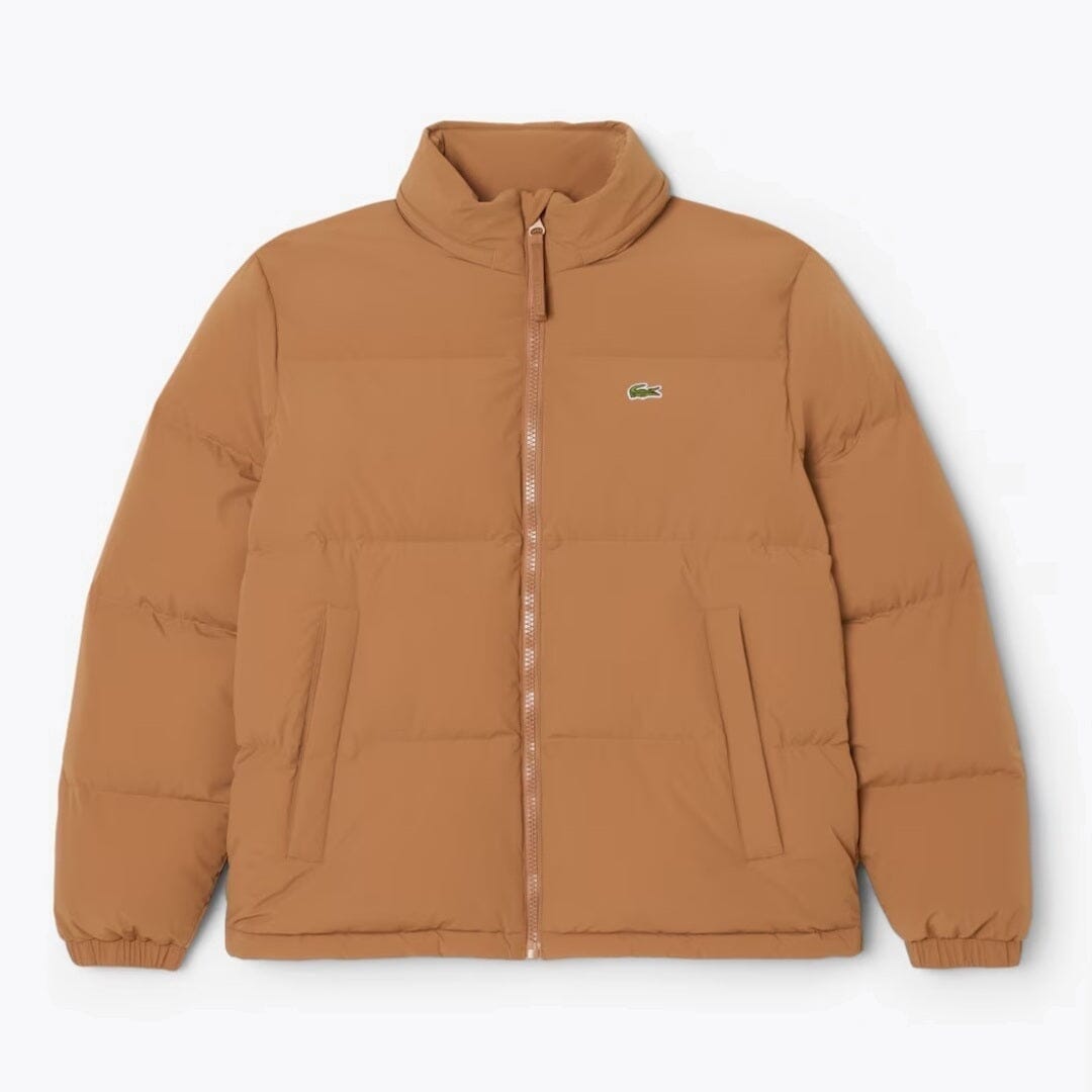 Lacoste Water-Repellent Hooded Down Jacket LS Brown S