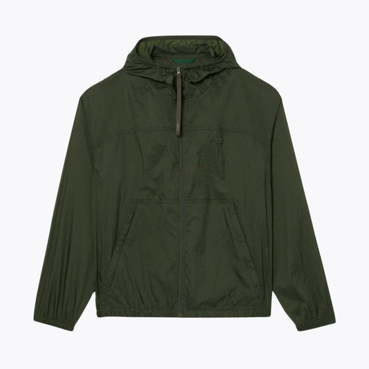 Lacoste Water-Repellent Packable Nylon Jacket LS Bottle Green S