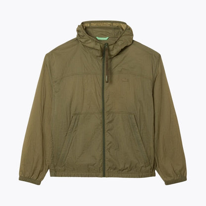 Lacoste Water-Repellent Packable Nylon Jacket LS Khaki Green S
