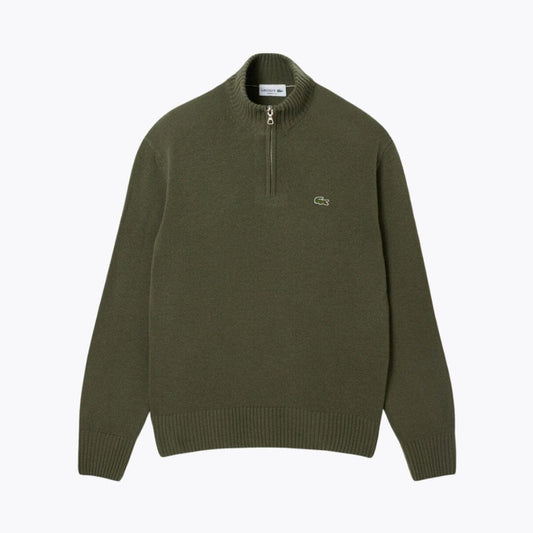 Lacoste Zipped High Neck Carded Wool Sweater LS Khaki Green S