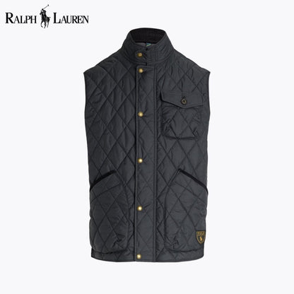 Ralph Lauren Beaton Quilted Utility Gilet LS Polo Black S