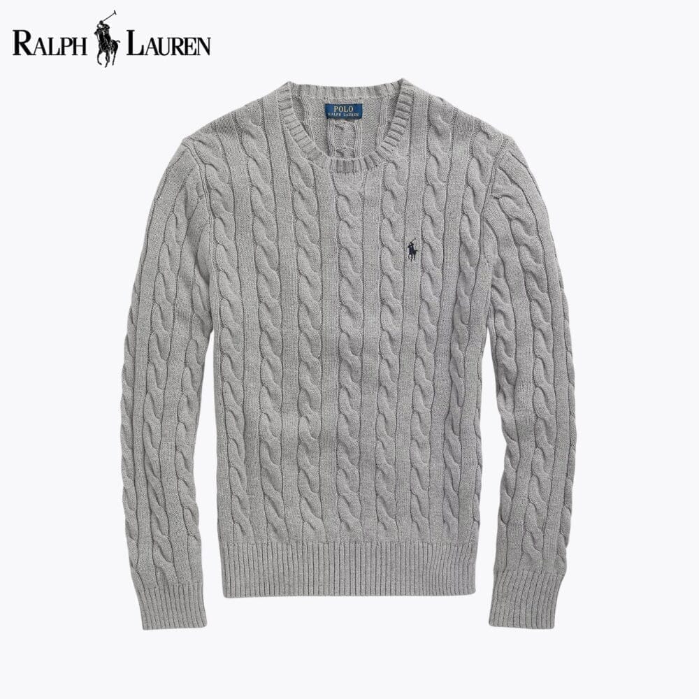Ralph Lauren Cable-Knit Cotton Jumper LS Grey S