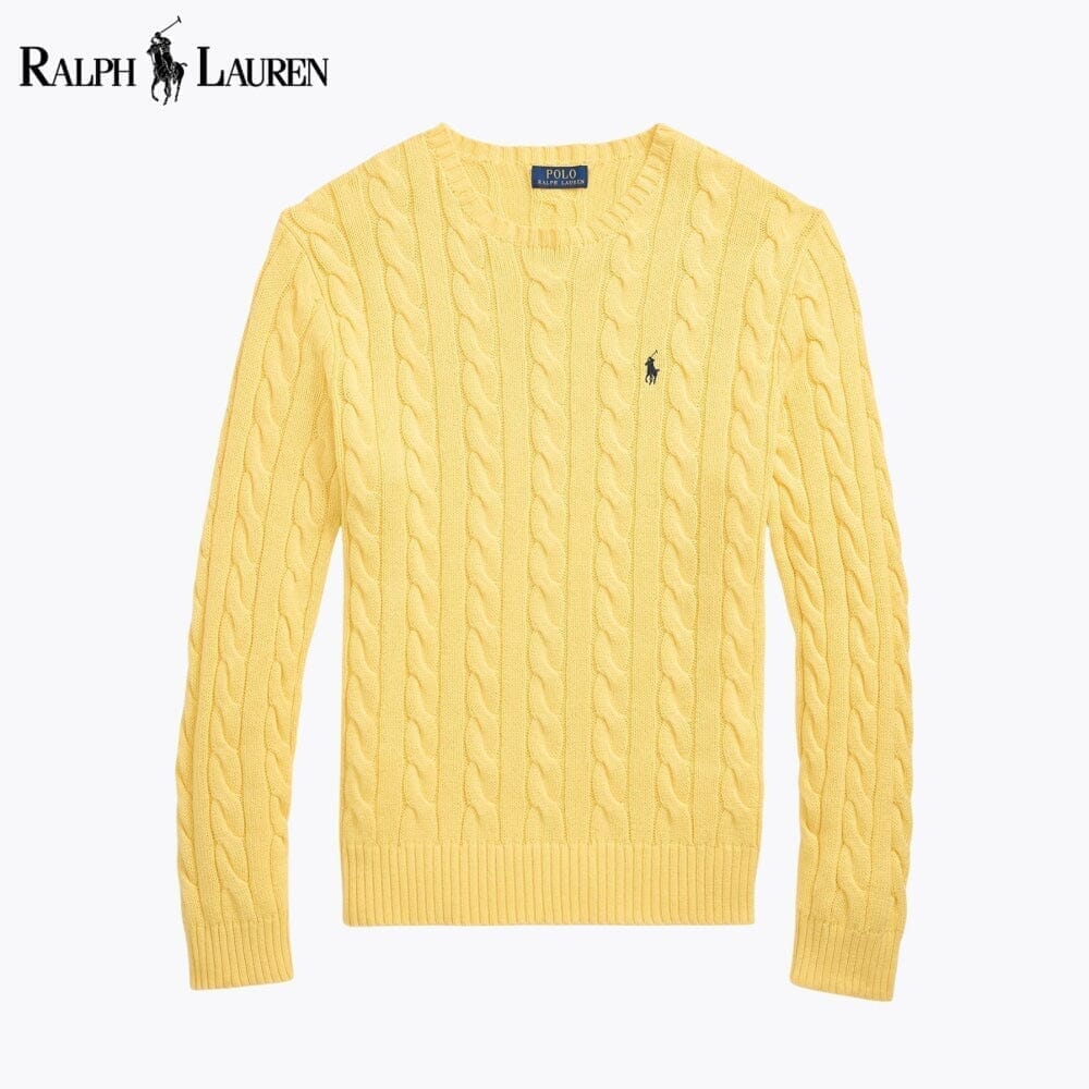 Ralph Lauren Cable-Knit Cotton Jumper LS Yellow S