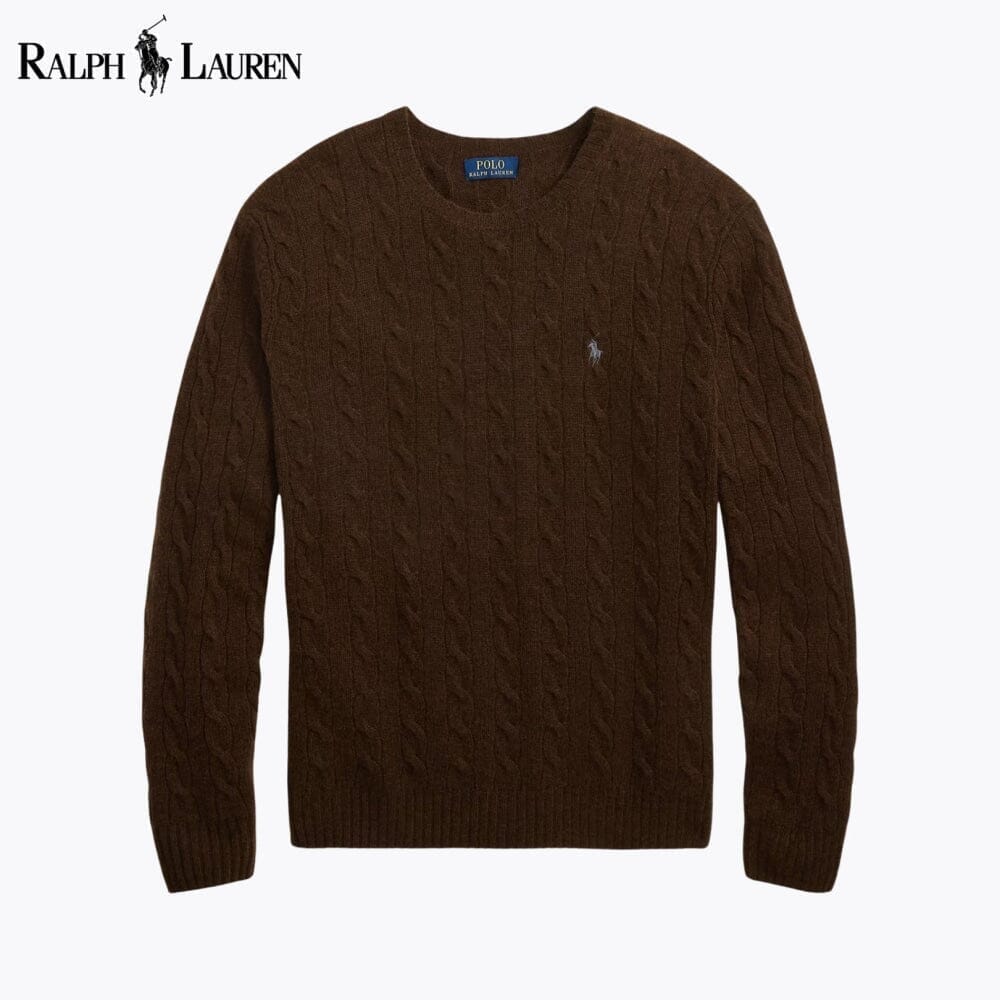 Ralph Lauren Cable-Knit Wool-Cashmere Jumper LS Brown S