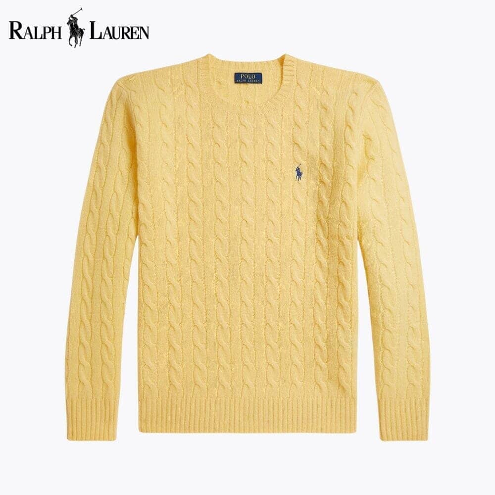 Ralph Lauren Cable-Knit Wool-Cashmere Jumper LS Yellow S
