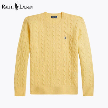Ralph Lauren Cable-Knit Wool-Cashmere Jumper LS Yellow S