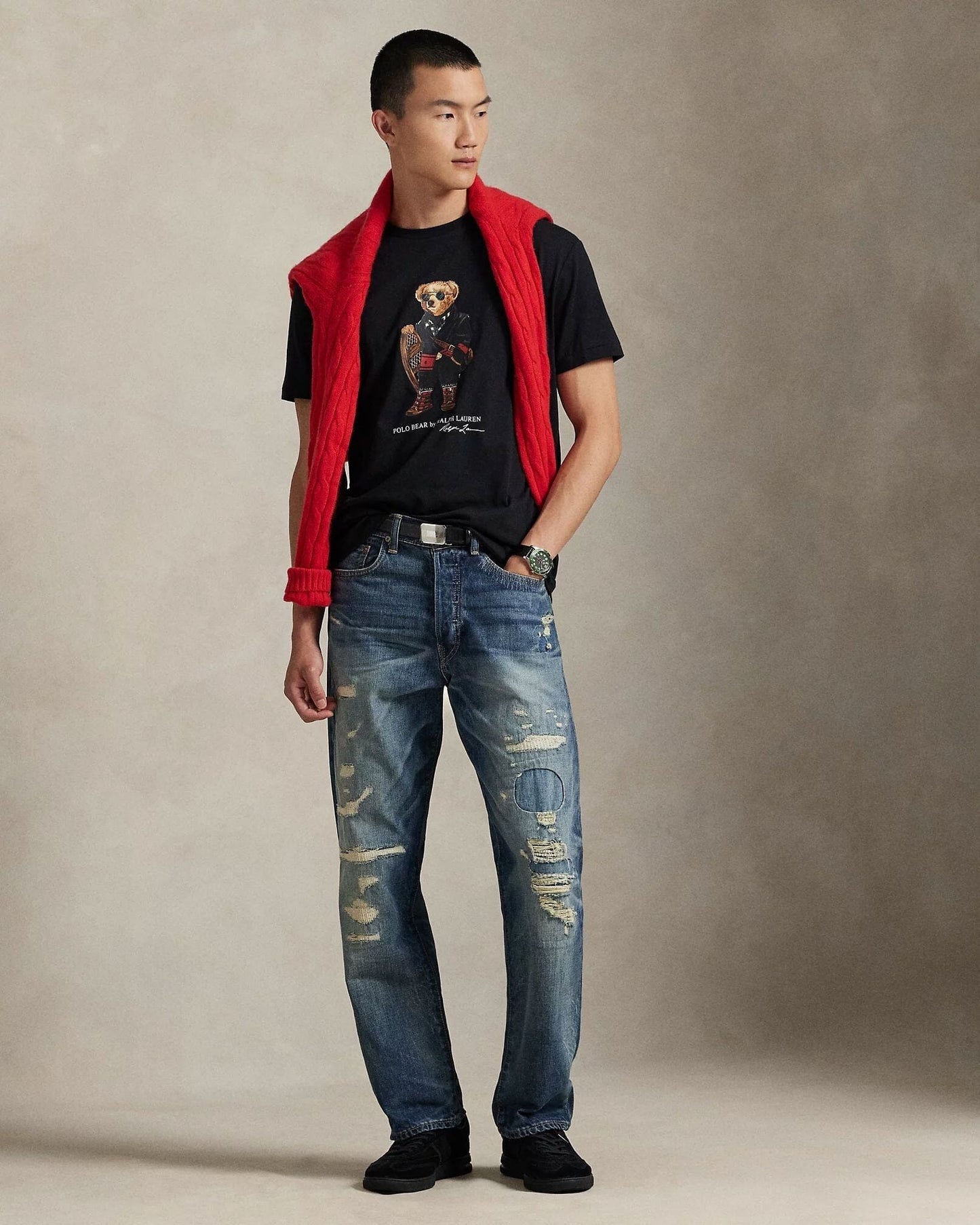 Ralph Lauren Classic Fit Polo Bear Jersey T-Shirt LS