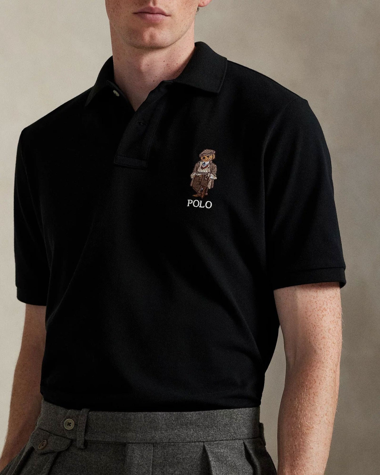Ralph Lauren Classic Fit Polo Bear Mesh Polo Shirt LS