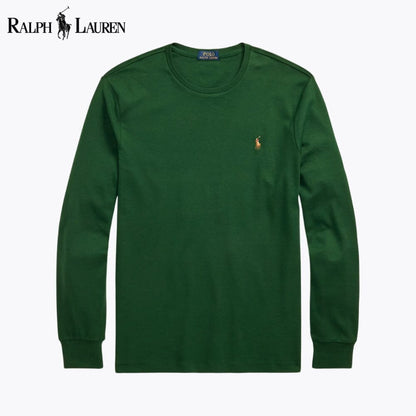 Ralph Lauren Classic Fit Soft Cotton Crewneck T-Shirt LS Pine Green S