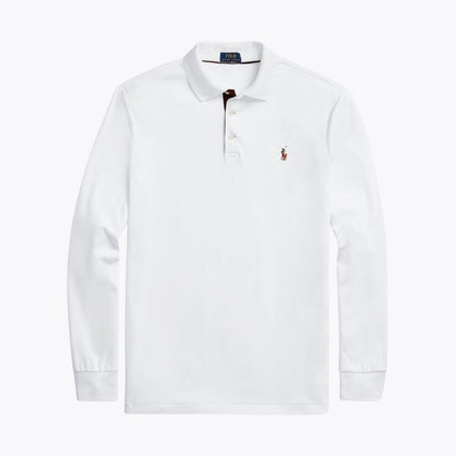 Ralph Lauren Classic Fit Soft Cotton Polo Shirt LS White S