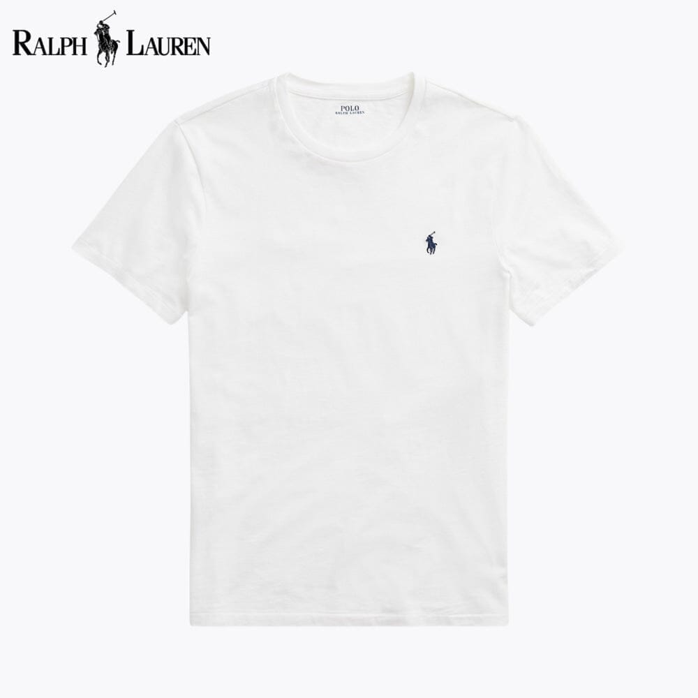 Ralph Lauren Custom Slim Fit Jersey Crewneck T-Shirt LS White S