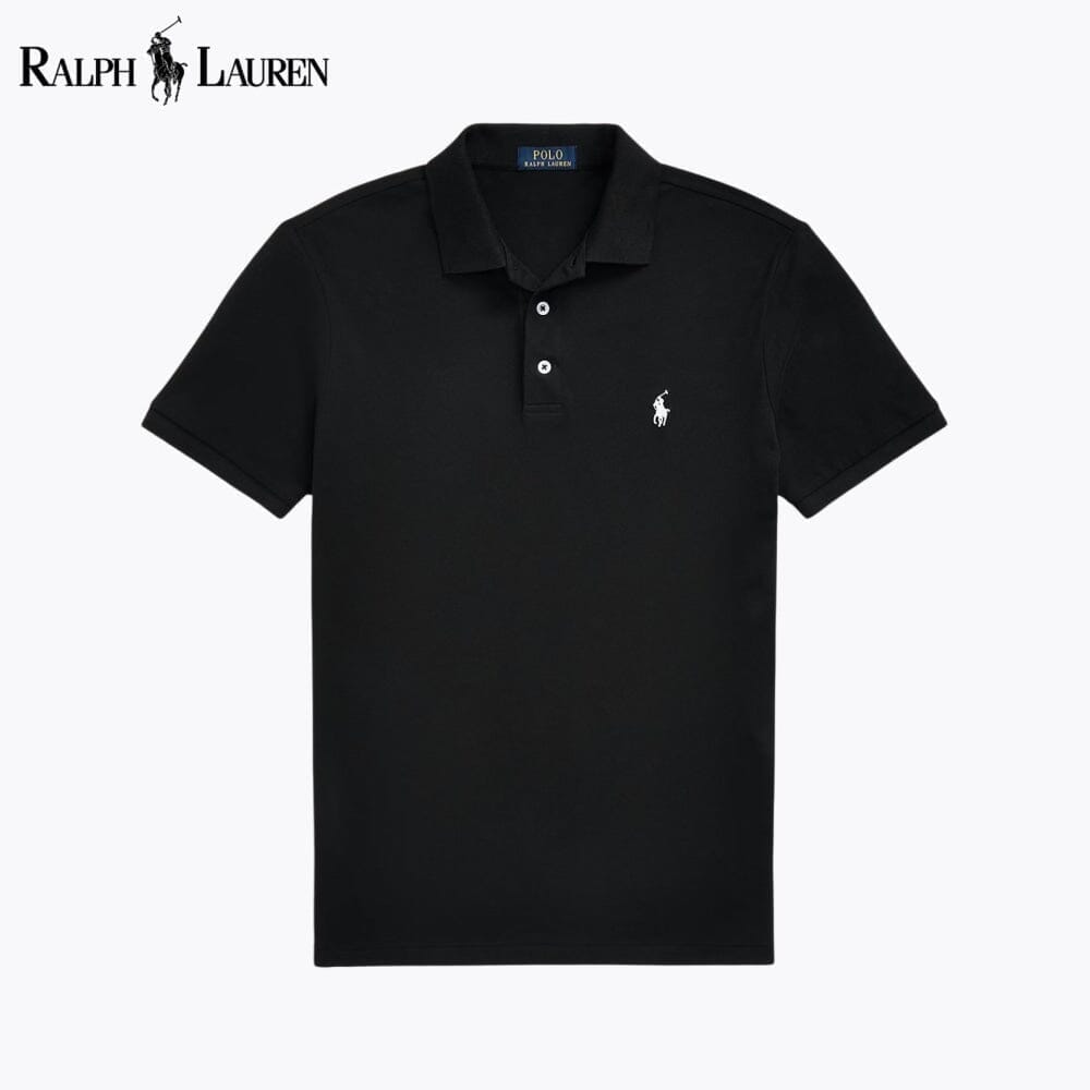 Ralph Lauren Custom Slim Fit Stretch Mesh Polo Shirt LS Black S