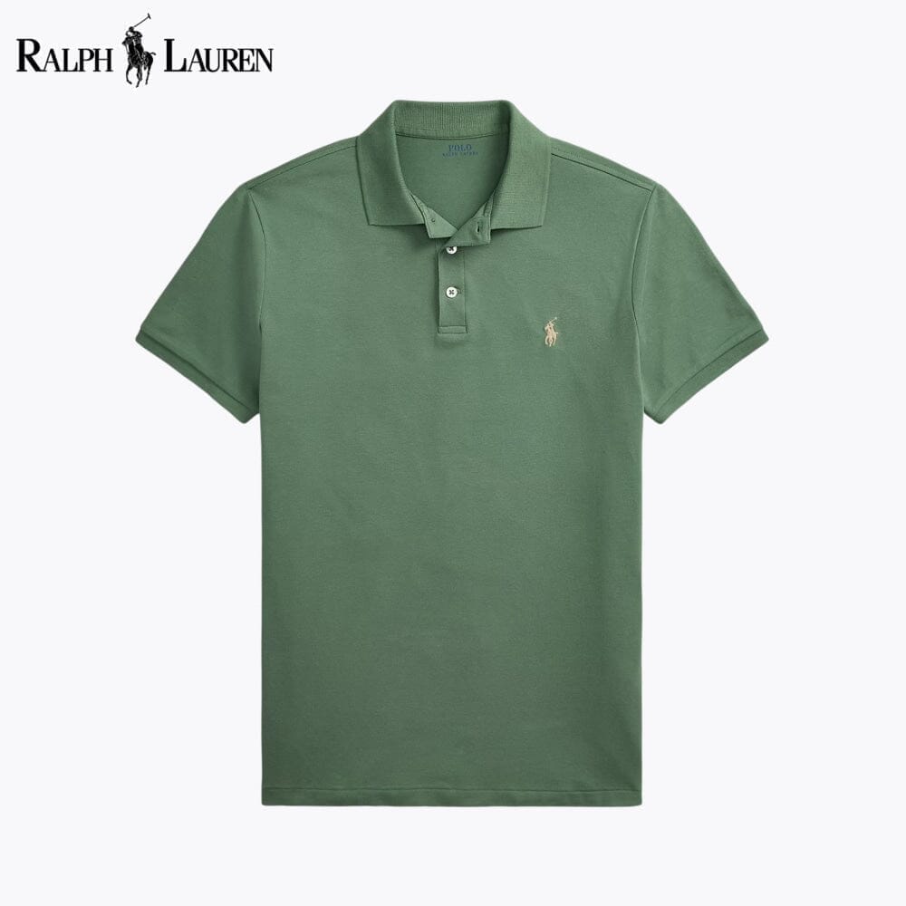 Ralph Lauren Custom Slim Fit Stretch Mesh Polo Shirt LS Green S