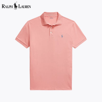 Ralph Lauren Custom Slim Fit Stretch Mesh Polo Shirt LS Rose S