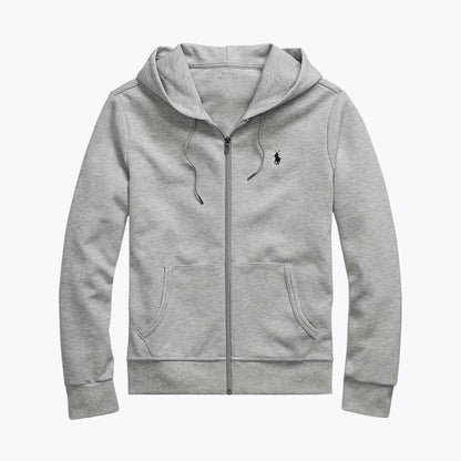 Ralph Lauren Double-Knit Full-Zip Hoodie LS Light Sport Heather S