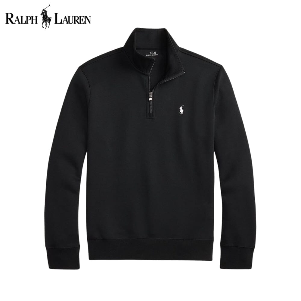 Ralph Lauren Double-Knit Mockneck Pullover LS Black S