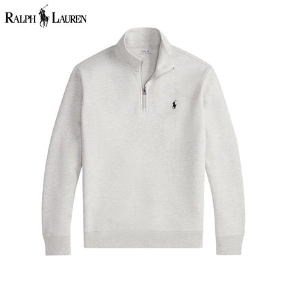 Ralph Lauren Double-Knit Mockneck Pullover LS Light Sport Heather S