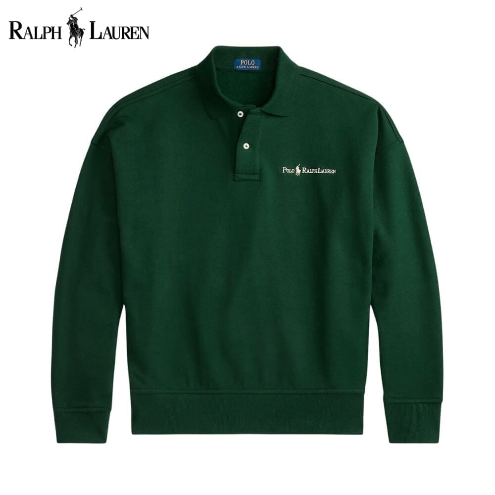 Ralph Lauren Logo Collared Sweatshirt LS Pine Green S