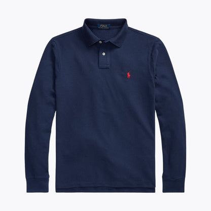 Ralph Lauren Mesh Long-Sleeve Polo Shirt LS Newport Navy S