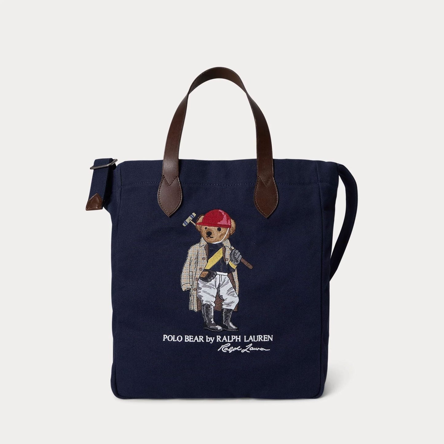 Ralph Lauren Polo Bear Canvas Shopper Tote LS Newport Navy
