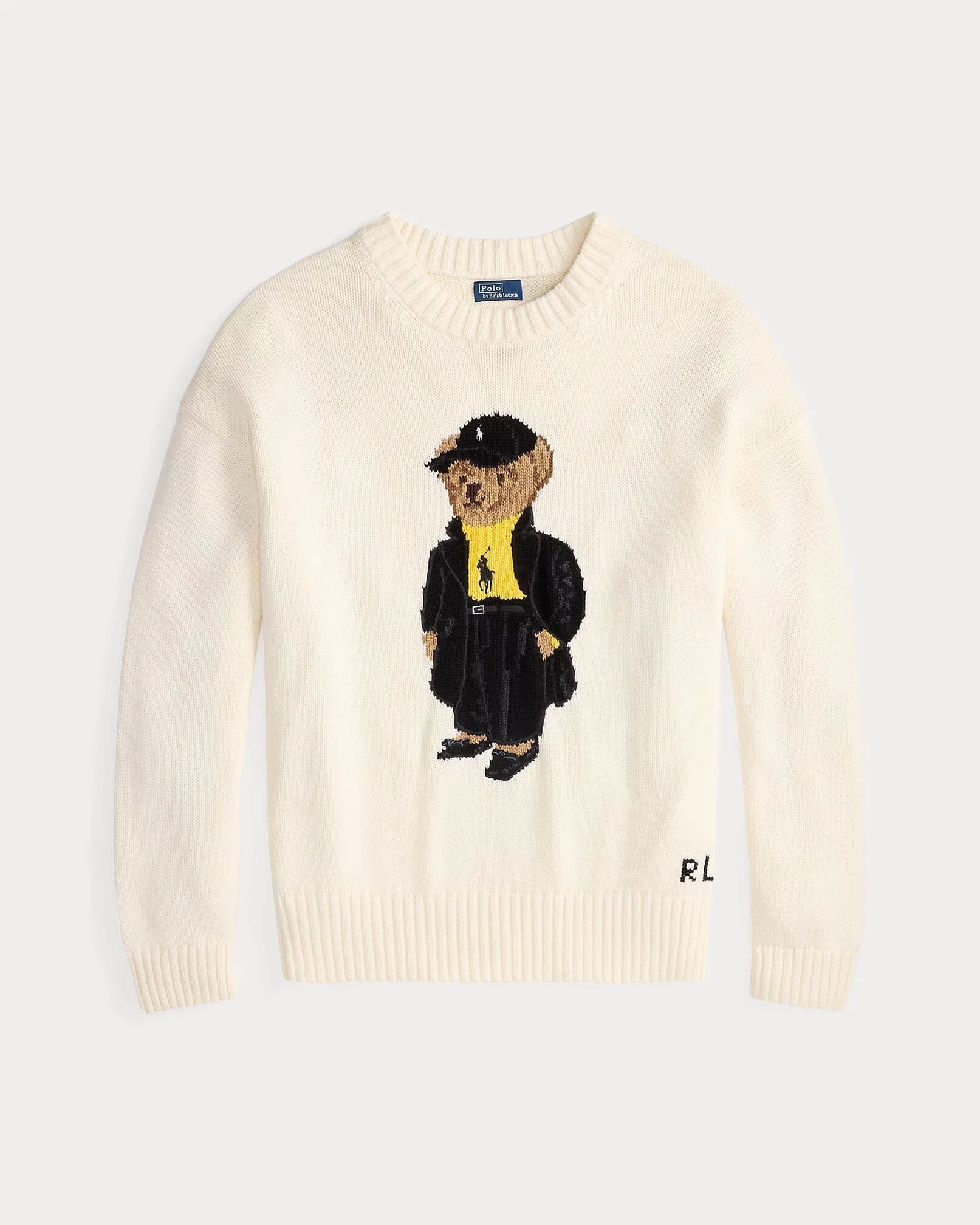 Ralph Lauren Polo Bear Cotton Crew Neck Sweater LS White S