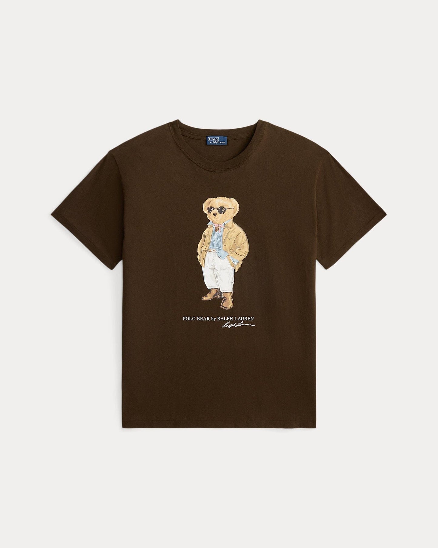 Ralph Lauren Polo Bear Cotton Jersey T-Shirt LS Dark Brown S