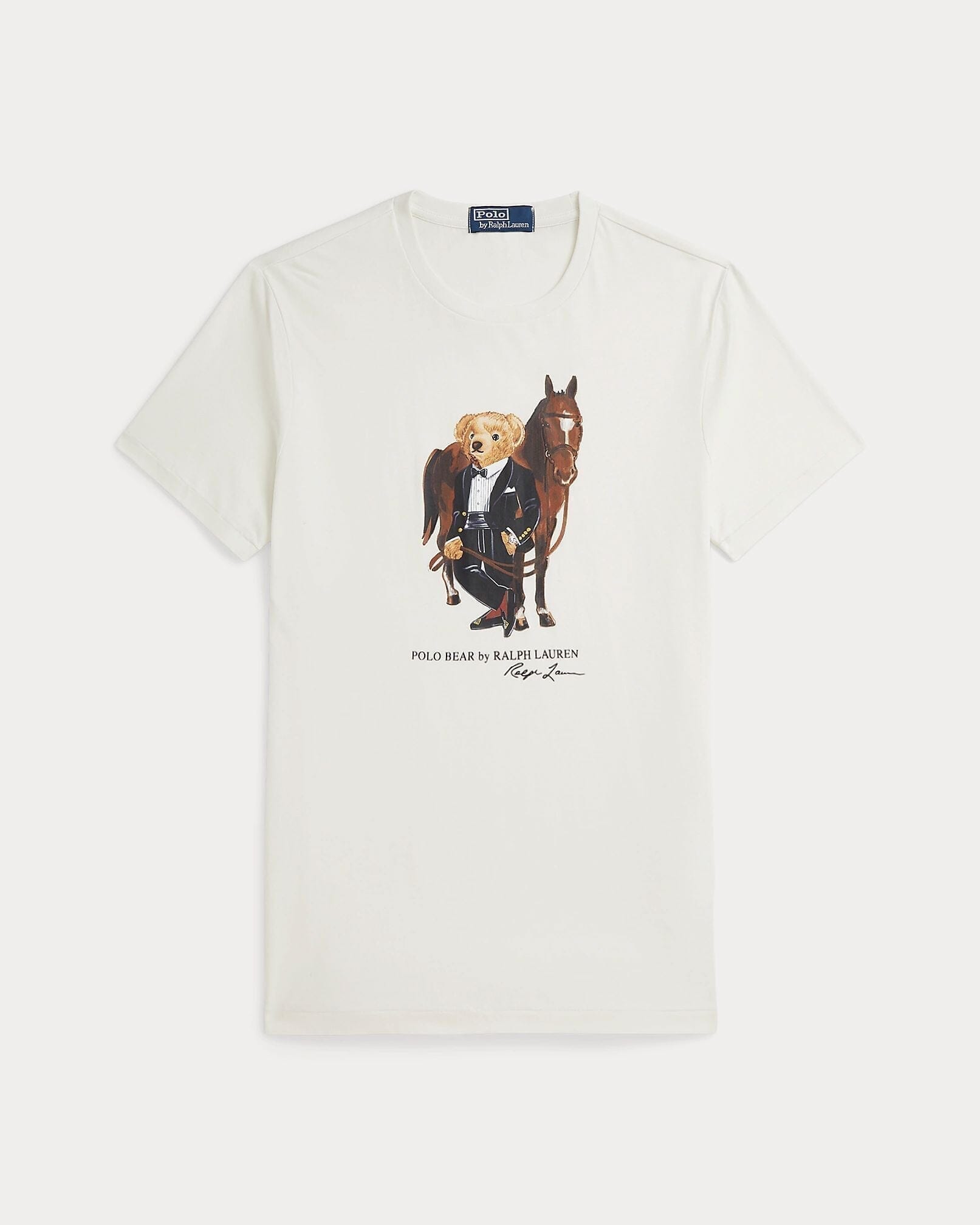 Ralph Lauren Polo Bear Cotton T-Shirt LS Deckwash White s