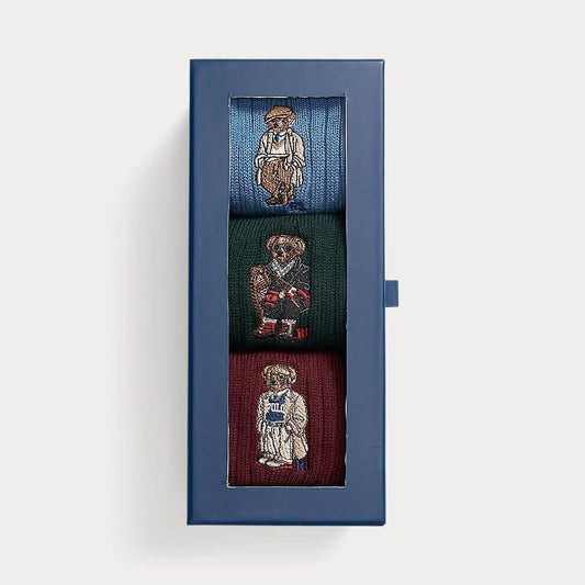 Ralph Lauren Polo Bear Crew 3-Sock Gift Set LS