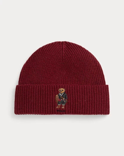 Ralph Lauren Polo Bear Rib-Knit Beanie LS Holiday Red