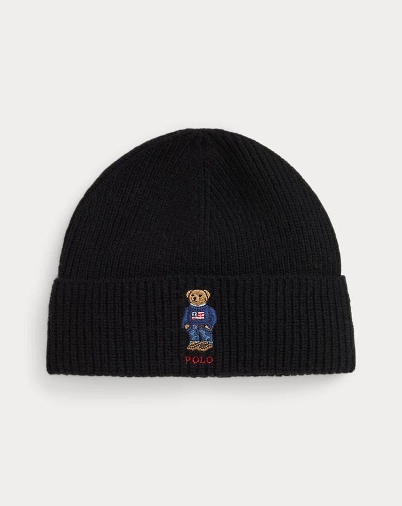 Ralph Lauren Polo Bear Ribbed Knit Hat LS Polo Black