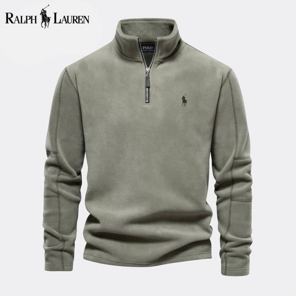 Ralph Lauren Prestige Cable-Knit Wool Knit Sweater LS Olive Green S