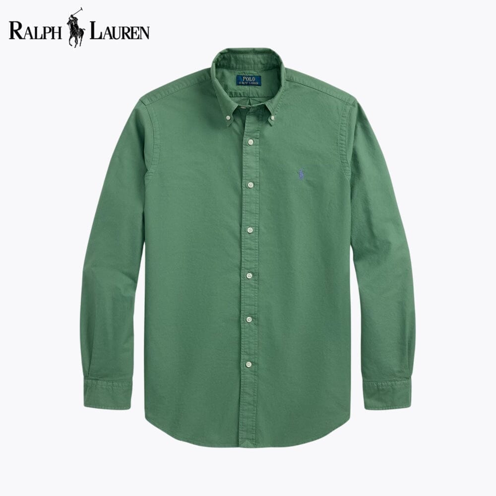 Ralph Lauren Slim Fit Garment-Dyed Oxford Shirt LS Green S