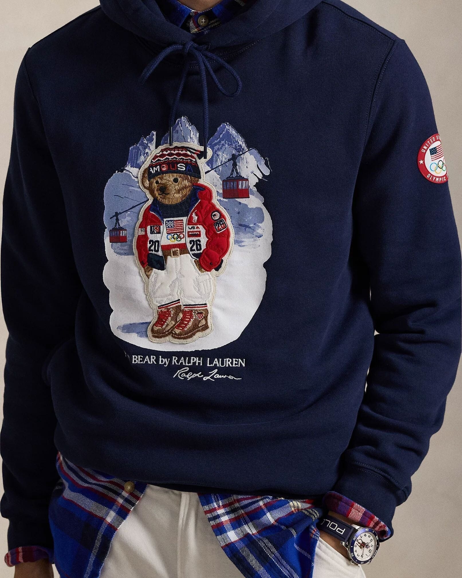 Ralph Lauren Team USA Polo Bear Hoodie LS