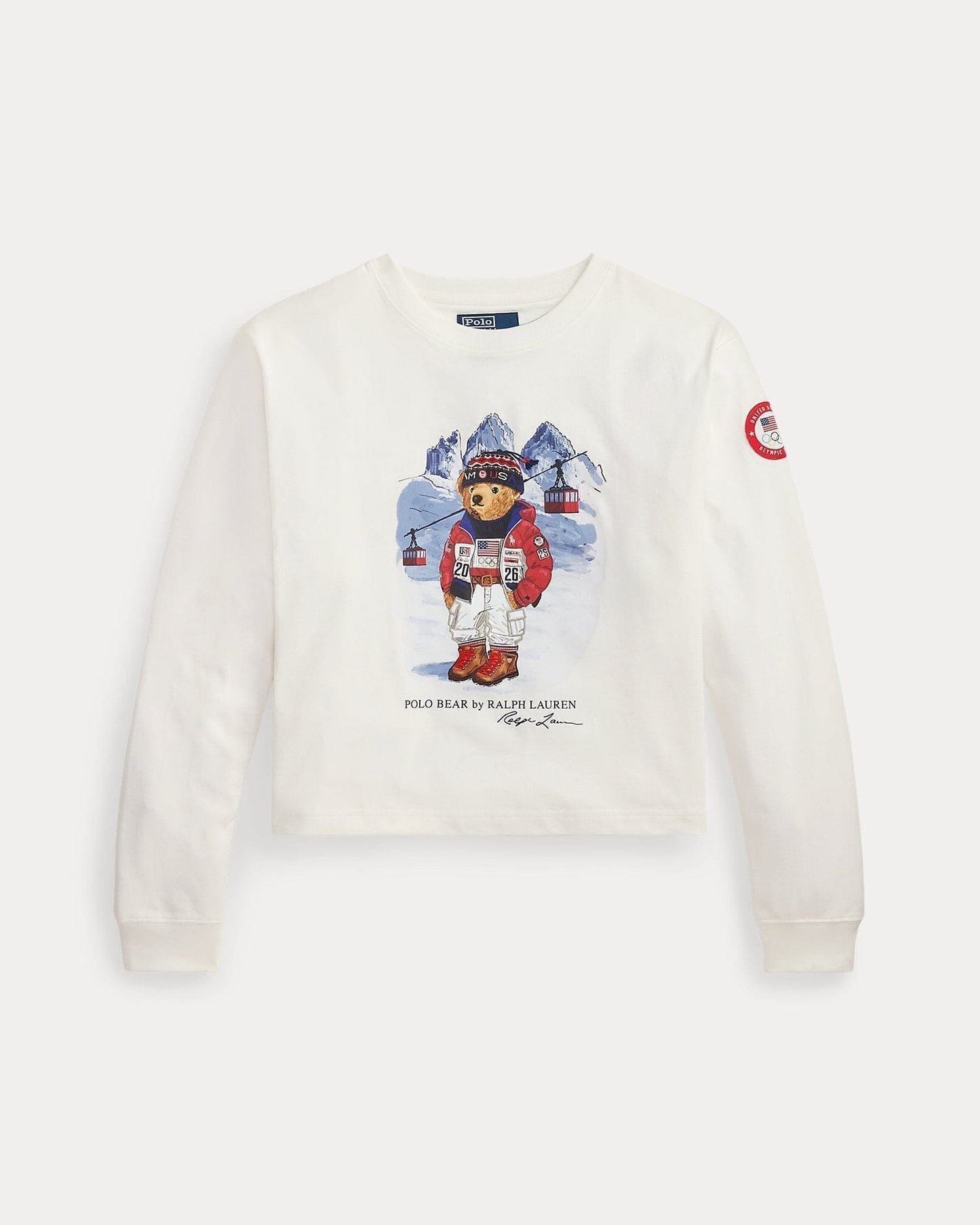 Ralph Lauren Team USA Polo Bear Long-Sleeve Tee LS White S