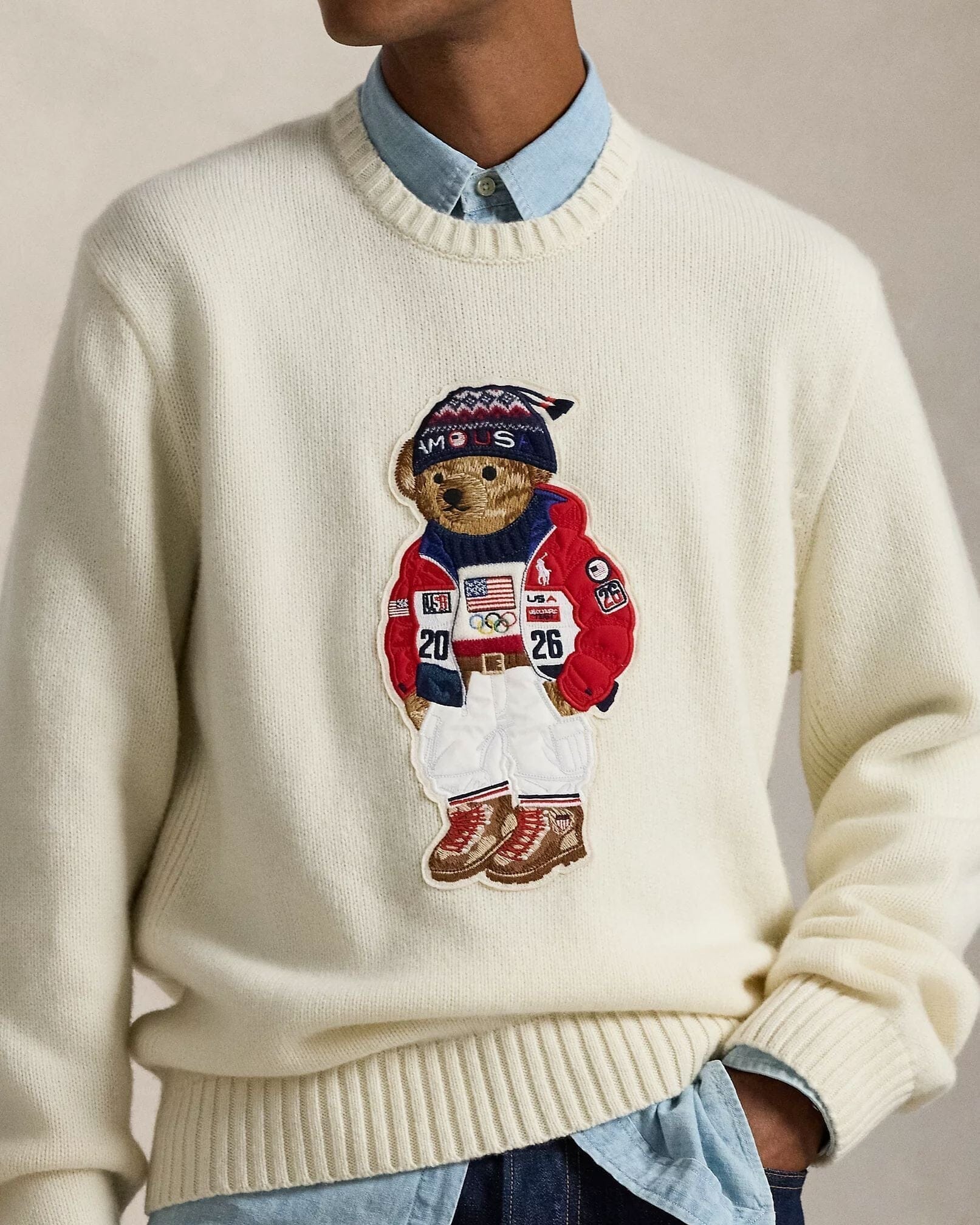 Ralph Lauren Team Usa Polo Bear Sweater LS