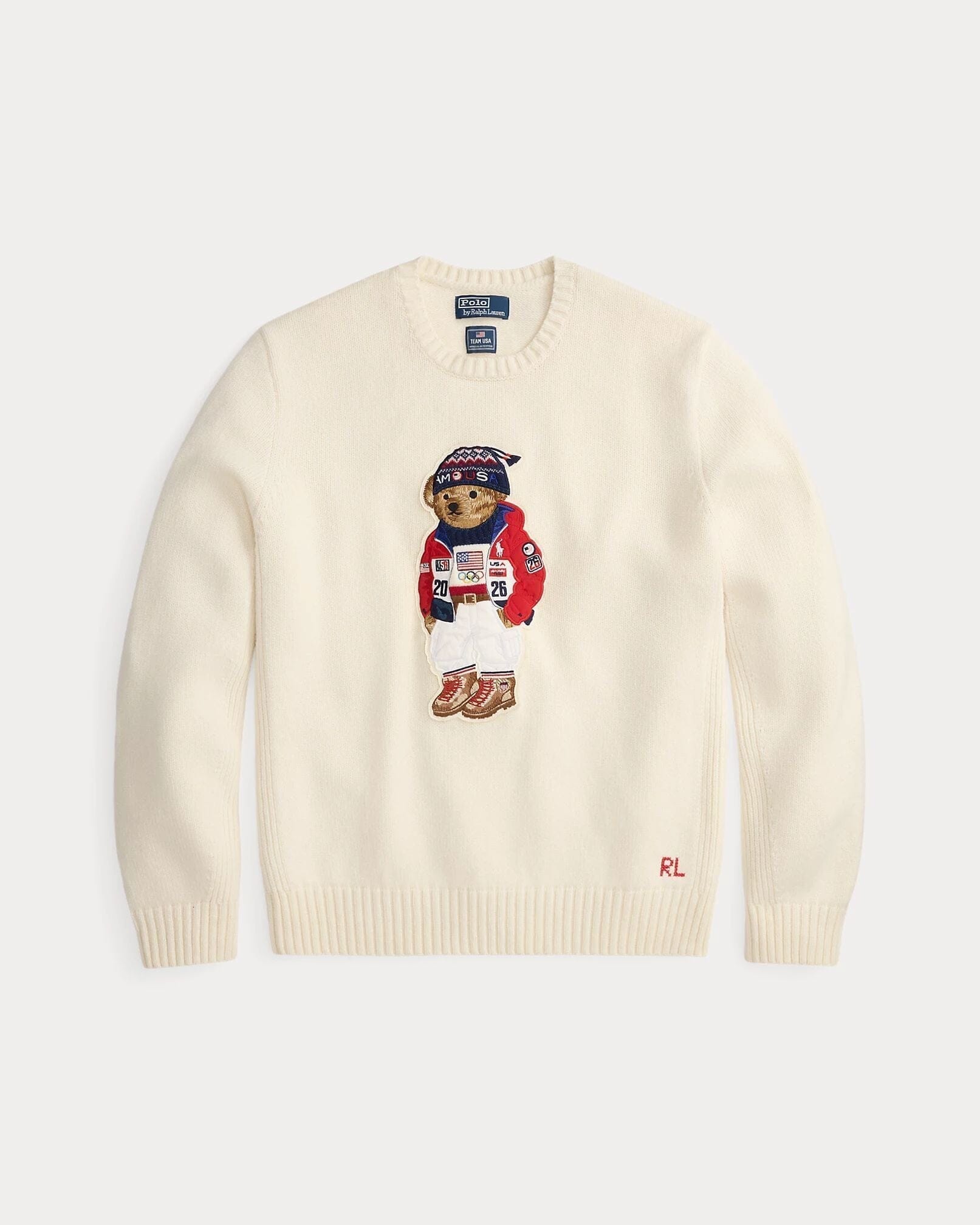 Ralph Lauren Team Usa Polo Bear Sweater LS Cream Combo s