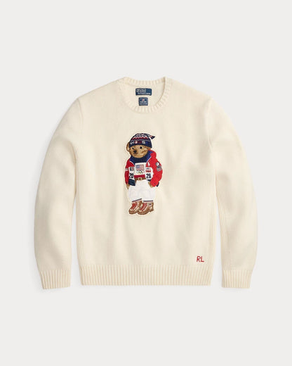 Ralph Lauren Team Usa Polo Bear Sweater LS Cream Combo s