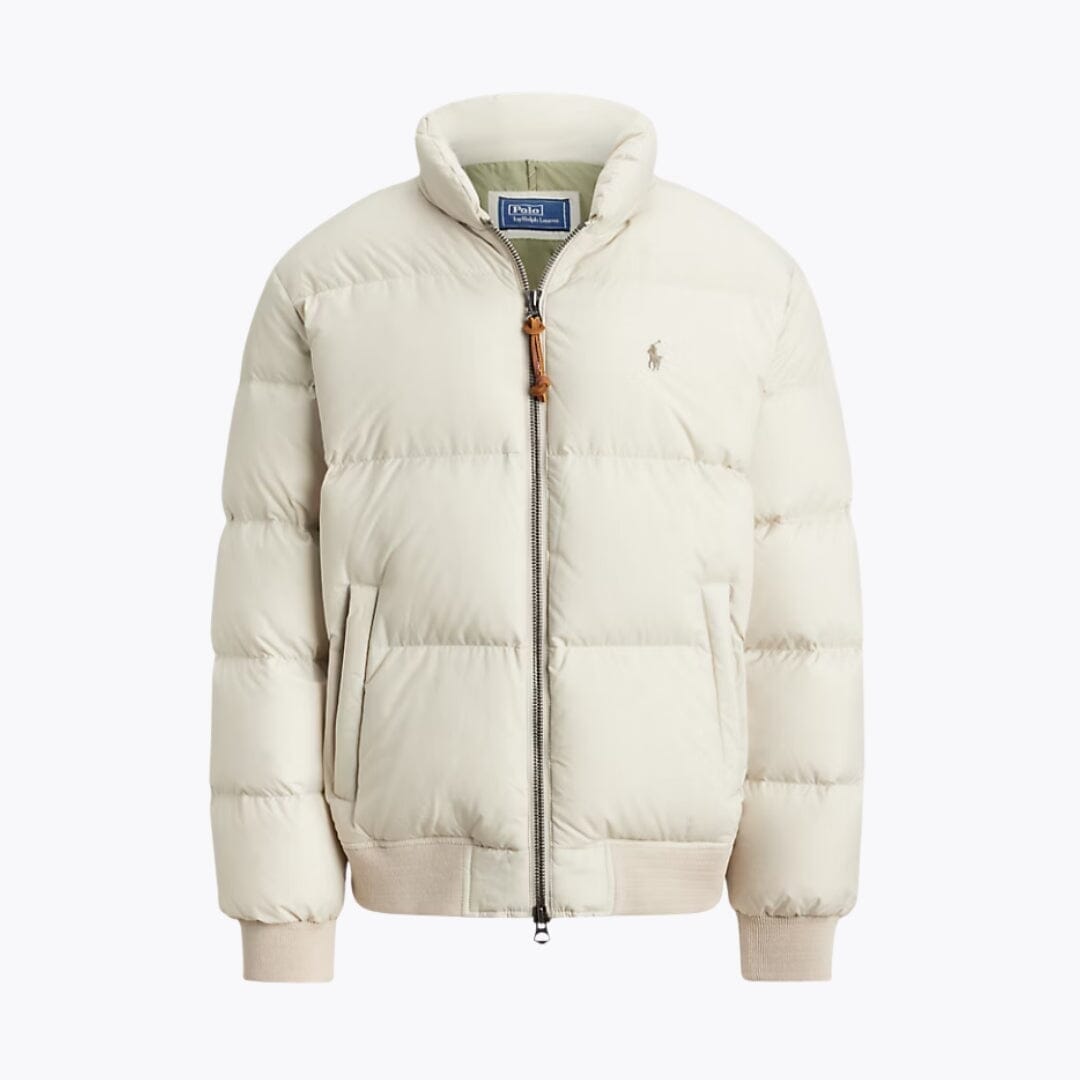 Ralph Lauren Textured Ripstop Down Jacket LS Khaki Stone S