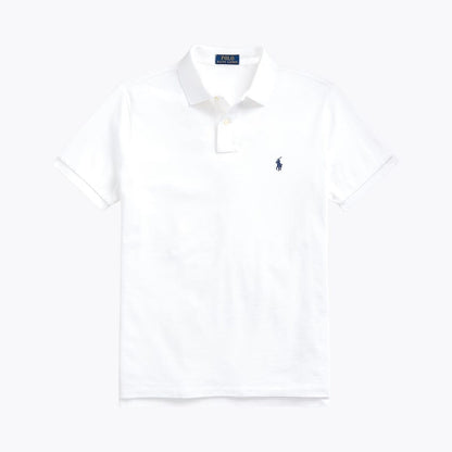 Ralph Lauren The Iconic Mesh Polo Shirt LS White/Navy S